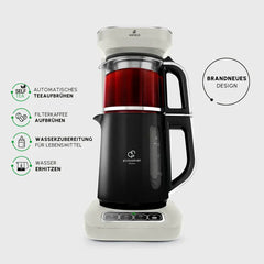Karaca Caysever Robotea Pro - 4-in-1 Theemaker - Waterkoker en Filterkoffiezetapparaat met Spraakfunctie - Starlight - Engelse Versie