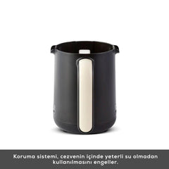 Karaca Hatır Köz - Turkse Koffieapparaat - Soft Cream – 5 Kopjes, Automatische Temperatuurregeling, Köz Aroma