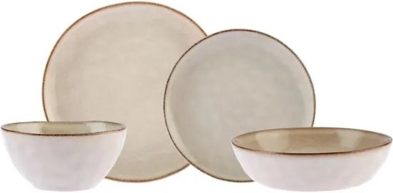 Karaca Aria Reactive - 24-delige Serviesset - 6 Personen - Beige