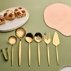 Karaca Orion - Shiny Gold - 7-delige Servies Set - Glanzend Goud - RVS