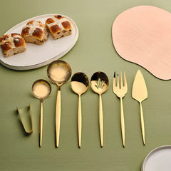 Karaca Orion - Shiny Gold - 7-delige Servies Set - Glanzend Goud - RVS