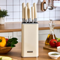 Karaca Mastersharp Messenset - 6-delig - Roestvrij Staal - Ergonomisch Design - Ecru