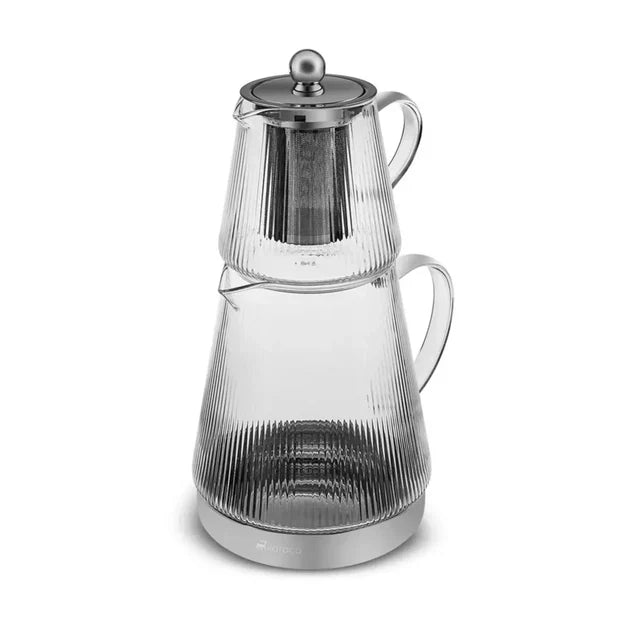 Karaca Keops Glazen Theepot - 1500 ml - Hittebestendig Borosilicaat Glas - Elegant Design