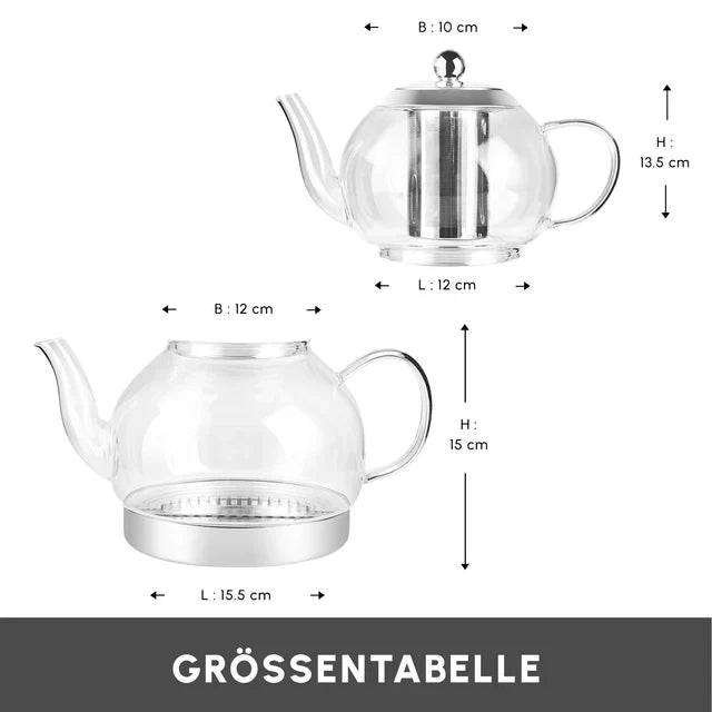 Karaca Pandora - Glazen Theepot - Inductie Geschikt - 1000 ML