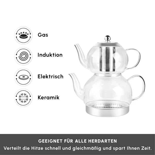 Karaca Pandora - Glazen Theepot - Inductie Geschikt - 1000 ML