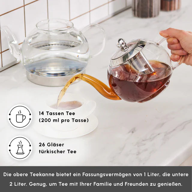 Karaca Pandora - Glazen Theepot - Inductie Geschikt - 1000 ML
