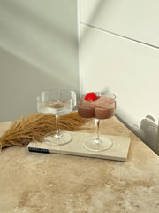 Ekselans – Geribbelde Glazen Op Voet – Set van 6 - Glas - 160 ml