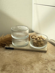 Ekselans - Geribbelde Kleine Schaal - 10 x 5,5 cm - Set van 4 - Glas
