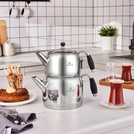 Karaca Stella - RVS Theepot - 2L + 1L – Inductiegeschikt