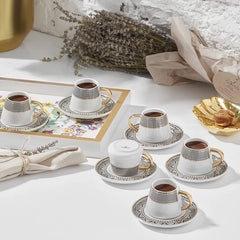Karaca Globe - 6-Persoons Koffiekopjes Set – 80 ml - Porselein - 6 Stuks