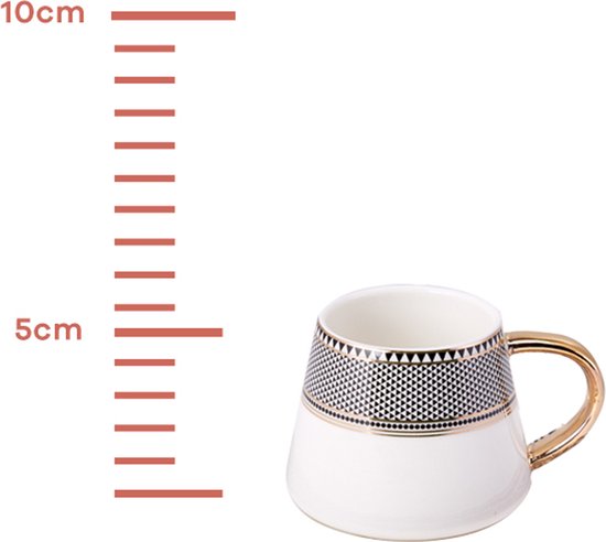 Karaca Globe - 6-Persoons Koffiekopjes Set – 80 ml - Porselein - 6 Stuks