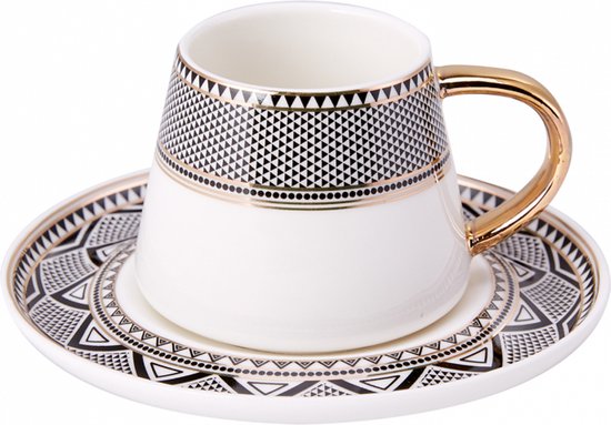 Karaca Globe - 6-Persoons Koffiekopjes Set – 80 ml - Porselein - 6 Stuks