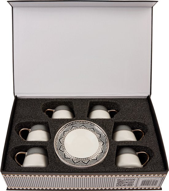 Karaca Globe - 6-Persoons Koffiekopjes Set – 80 ml - Porselein - 6 Stuks