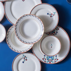 Karaca Nakkas - 24-delige Porseleinen Serviesset - 6 Persoons – Uniek Design – Porselein