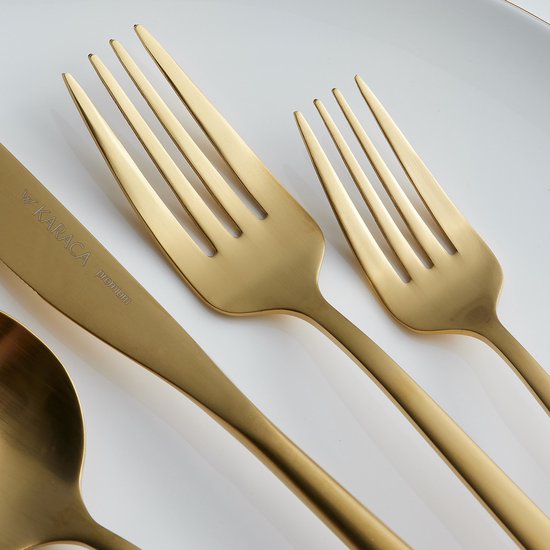 Karaca Orion - Mat Gold Bestekset - 30 Delig - 6 Persoons - RVS