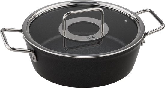 Fissler Adamant - Kookpan Laag met Glasdeksel - 24cm - Zwart
