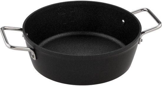 Fissler Adamant - Kookpan Laag met Glasdeksel - 24cm - Zwart