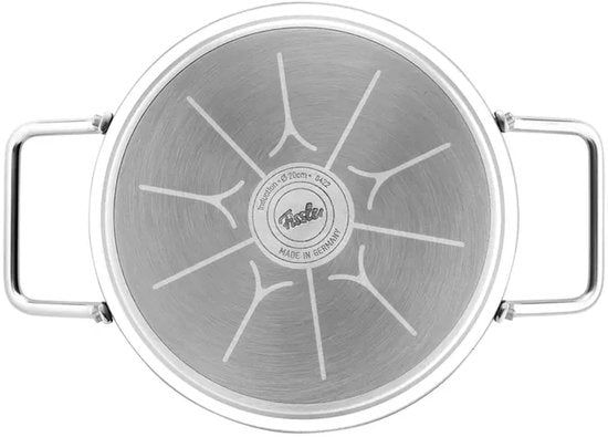 Fissler Adamant - Kookpan Laag met RVS Deksel - 24 cm – Aluminium Pan met Krasbestendige Antiaanbaklaag