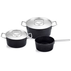 Fissler Adamant - Pannenset met RVS Deksel – 3-delig - 18cm + 20cm + 24 cm