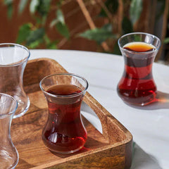Karaca Vefa - Theeglazenset - Set van 6 - Glas - 130 ml