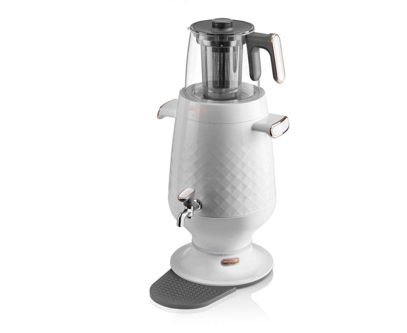 Arzum Ehlikeyf Samovar AR3083-0200 | Wit - Turkse Theemachine - 3.5 + 1.2 liter - Led-indicator - 2200 W