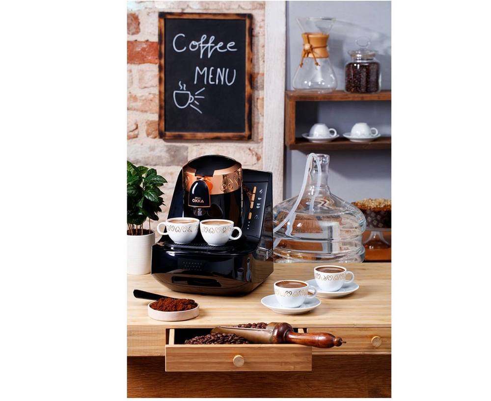 Arzum OKKA Turks Koffiezetapparaat OK001-0100 | Zwart/Koper - 2 kopjes - Aanpasbare temperatuur - Volautomatisch - 710W