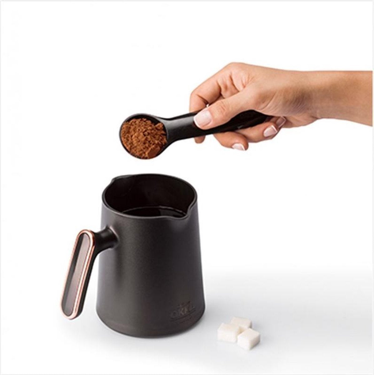 Arzum OKKA Minio Turkse Koffiemachine OK004-0400 | Zwart/Koper - Dubbelzijdige koffiepot - 4 kopjes - 480W