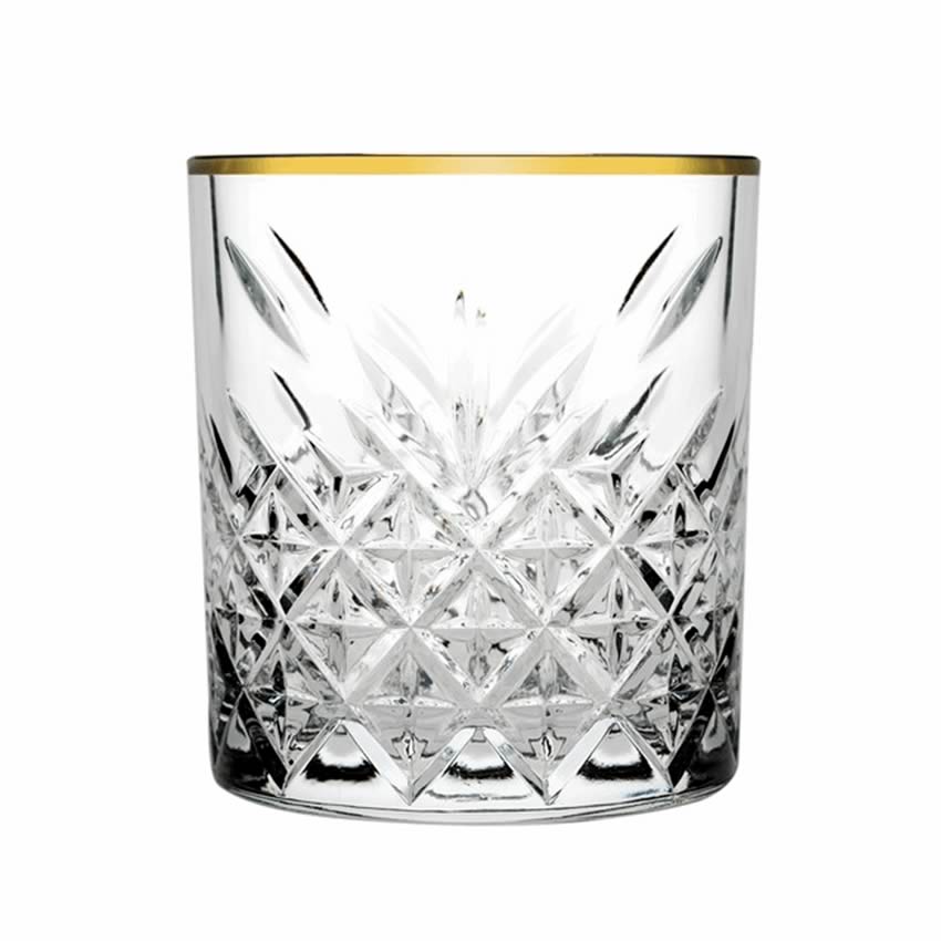 Paşabahçe Golden touch met gouden rand Timeless 345 ml - Transparant Goud 4 stuk(s)