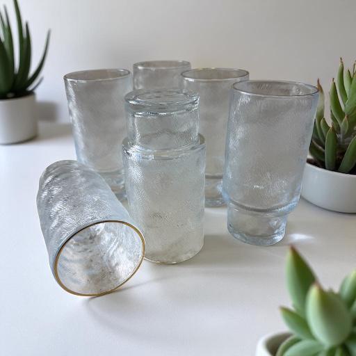 Ekselans – Glacier Longdrinkglazen – Set van 6 – 300 ml – Gouden Rand - Longdrinkglas