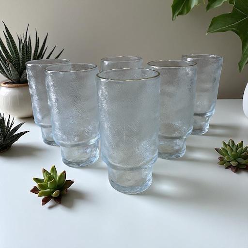 Ekselans – Glacier Longdrinkglazen – Set van 6 – 300 ml – Gouden Rand - Longdrinkglas