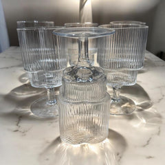 Ekselans - Geribbelde Klavervormige Waterglazen - Set van 6 – 300 ml