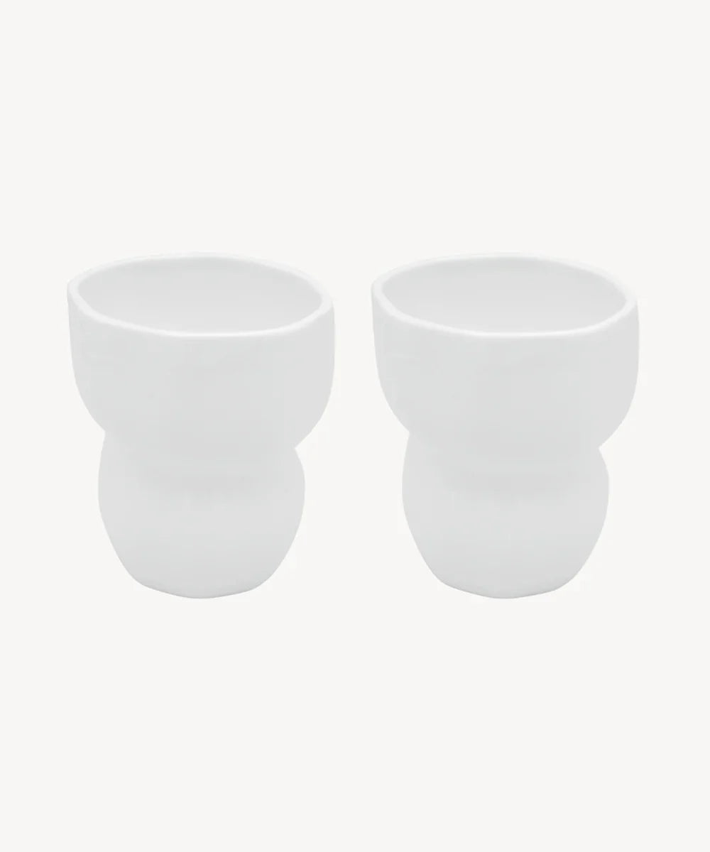 Keramieken Organic Mokken – Set van 2 - 400 ml - Glans Wit - Handgemaakt - Hittebestendige Koffie mok