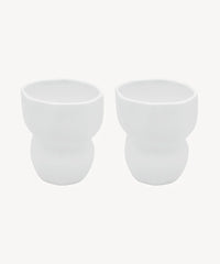 Keramieken Organic Mokken – Set van 2 - 400 ml - Glans Wit - Handgemaakt - Hittebestendige Koffie mok