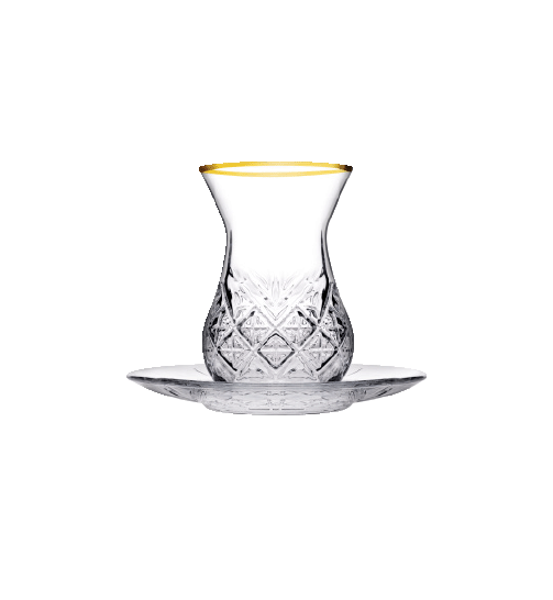Paşabahçe Timeless 96992 - Turkse Theeglazen Set - Gold - 12-Delig