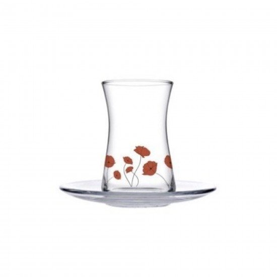Paşabahçe Gelincik 95483 - Turkse Theeglazen Set - 12-Delig