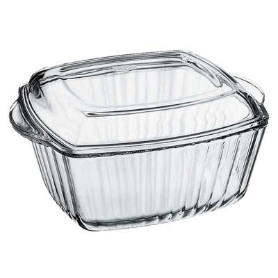 Borcam 59049 – Vierkante Ovenschaal met Deksel – Borosilicaat Glas – Ovenbestendig – 1 Stuks