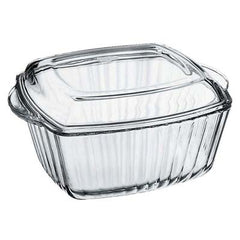 Borcam 59049 – Vierkante Ovenschaal met Deksel – Borosilicaat Glas – Ovenbestendig – 1 Stuks