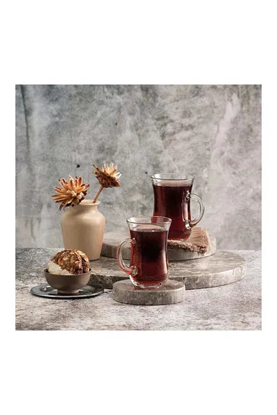 G4U Lina - Theeglazen Met Oor - 145 ml - Set van 6