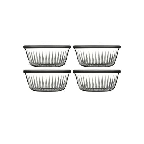 Paşabahçe Frezya 530156 - Vershoudbak Met Deksel - Set van 4 - 330 ml