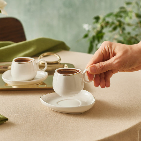 Karaca Streamline Tribe - Porseleienen Koffiekopjes Set - 90 ml