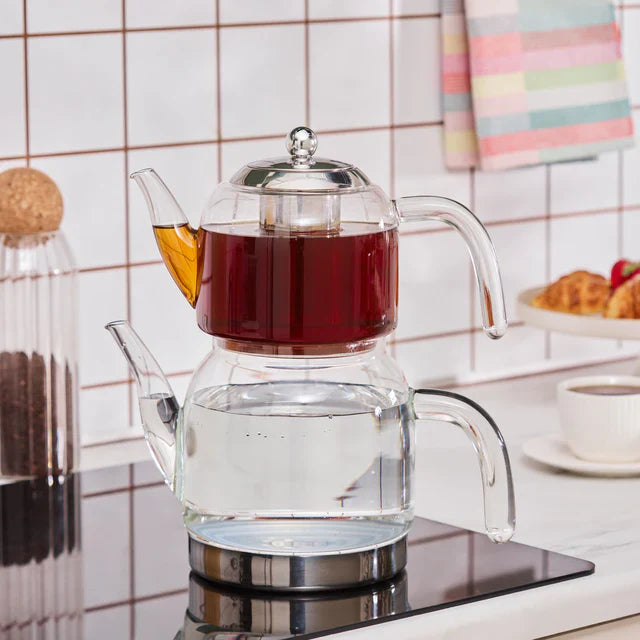 Karaca Panora - Family-Size Glazen Theepot – 1250 ml