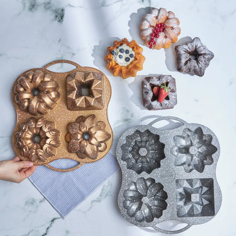 Karaca Cake Pro - Aluminium Gietijzeren Cakevorm Set - 4-Delig - Goud