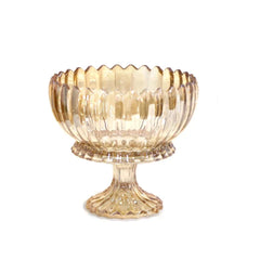 Bavary Lotus - Glazen Serveerset met Voet – Amber – 4-Delige Set