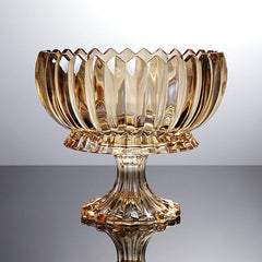 Bavary Lotus - Glazen Serveerset met Voet – Amber – 4-Delige Set