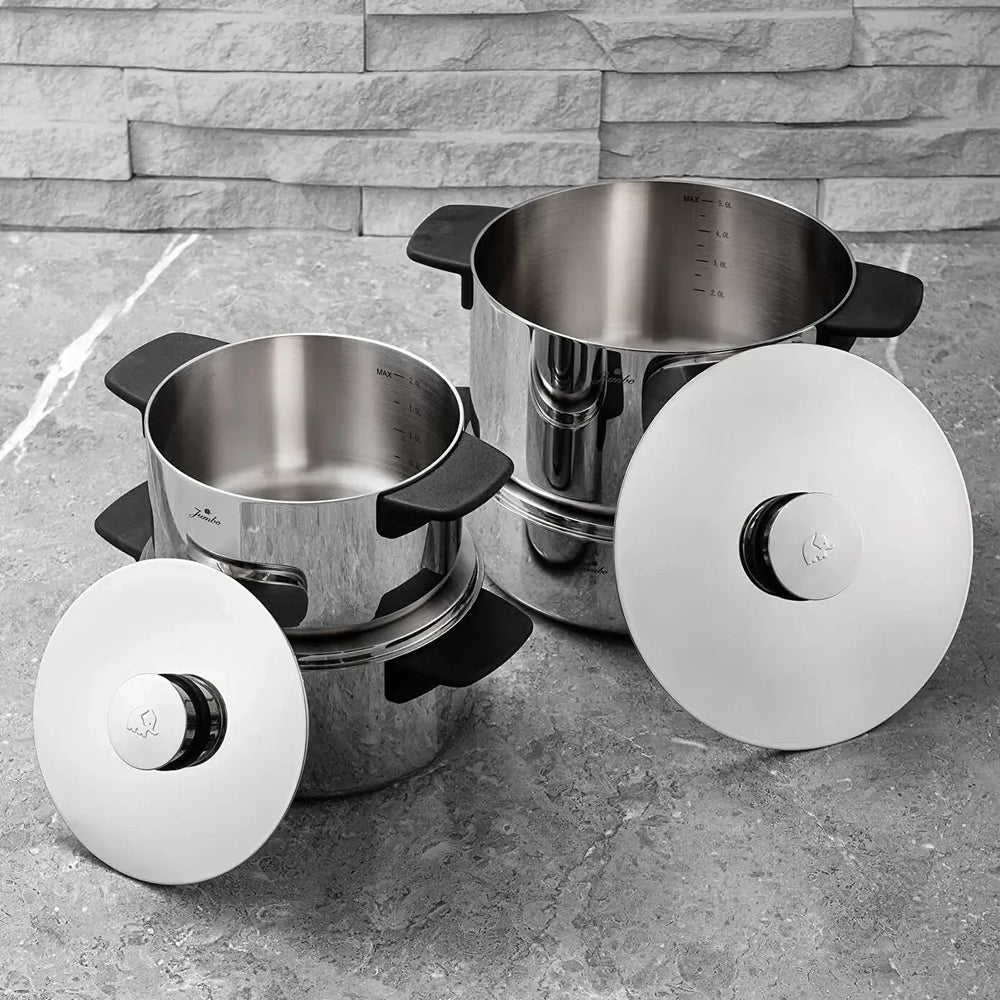 Jumbo Infinity - 8-delige 3-laags - RVS Inductie Kookset