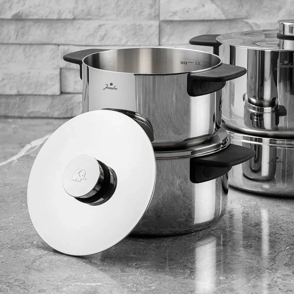 Jumbo Infinity - 8-delige 3-laags - RVS Inductie Kookset