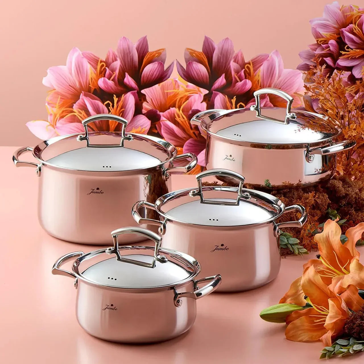 Jumbo Flame - 8-delige RVS Inductie Kookset