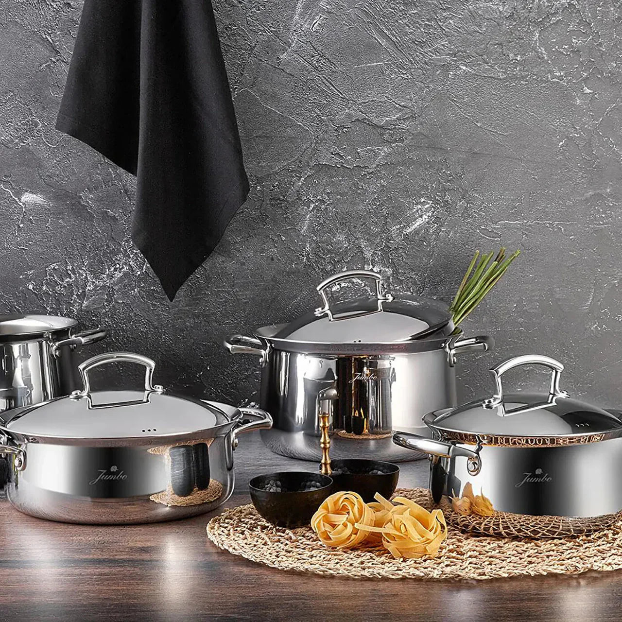 Jumbo Flame - 8-delige RVS Inductie Kookset