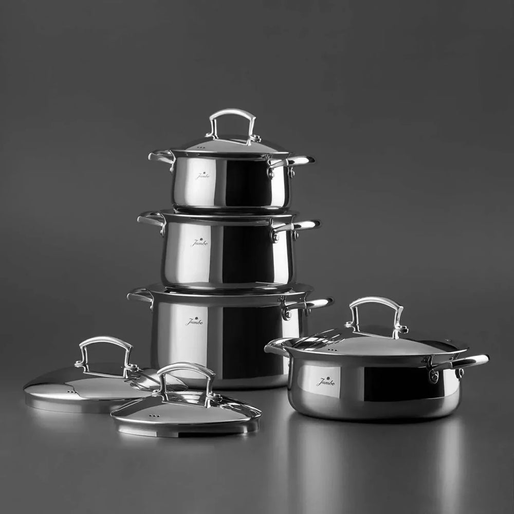 Jumbo Flame - 8-delige RVS Inductie Kookset