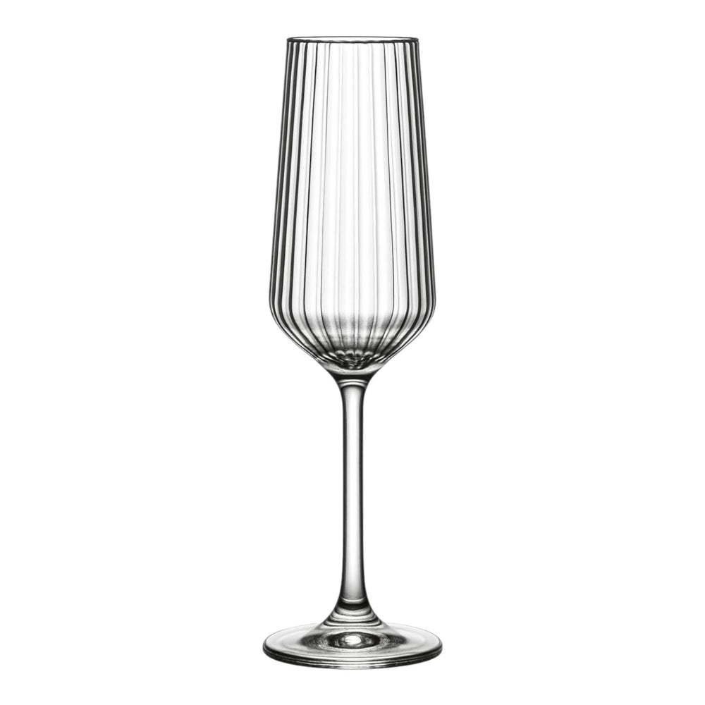Paşabahçe Focus 440447 - Geribbelde Champagneglazen - Flute - 195 ml - Set van 6
